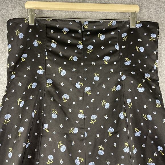 Revolve WeWoreWhat Strapless Peplum Ditsy Floral Mini Dress Women 16 Matte Satin - Picture 12 of 16